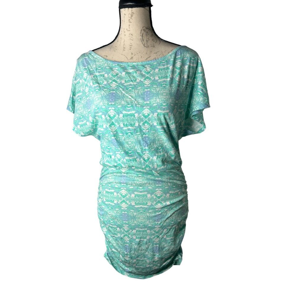 Elegant Teal Patterned Dress